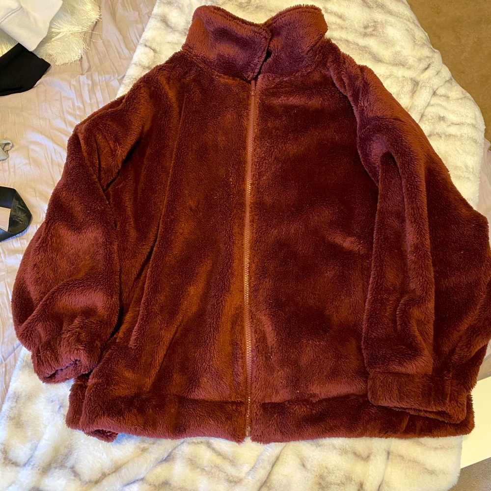 Old Navy Teddy Sherpa Lounge Jacket- oversized
